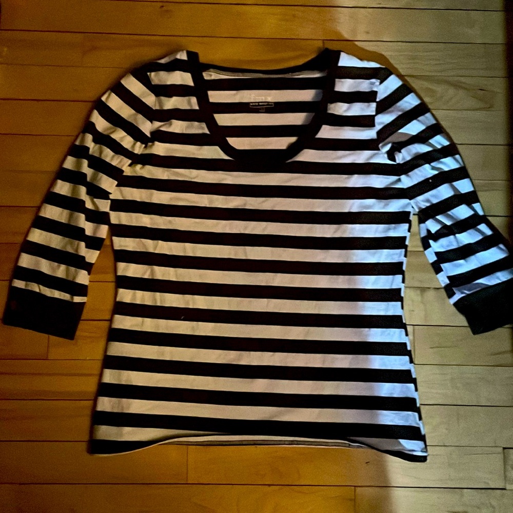 Brown and white stripped shirt